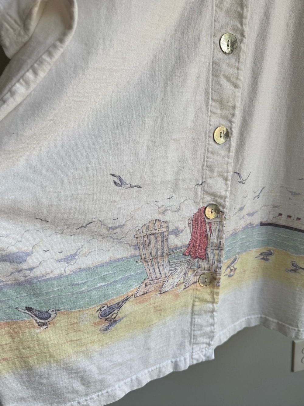 Vtg 90s Cottagecore Dress + Jacket Set 3X White Watercolour Maxi Beach Coastal - Picture 5 of 14